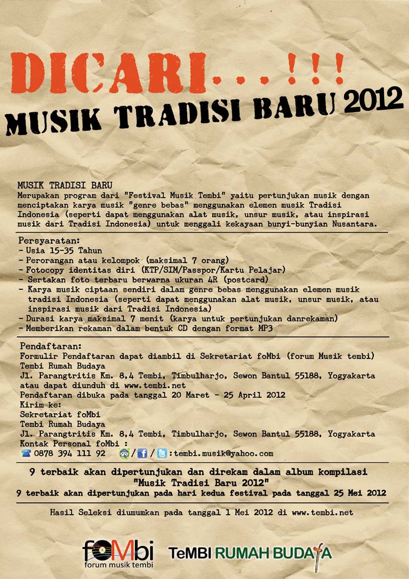 Musik tradisi baru 2012
